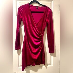 Jewel toned velvet dress.
